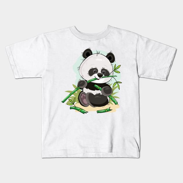 cute panda kid Kids T-Shirt by This is store